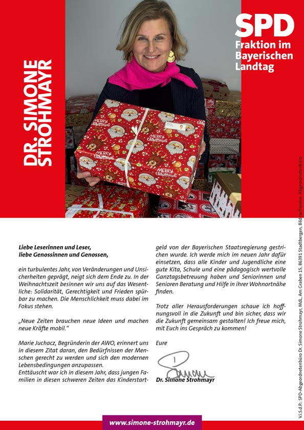 Simone Strohmayr Newsletter – Ausgabe 3-2025, Dezember 2025