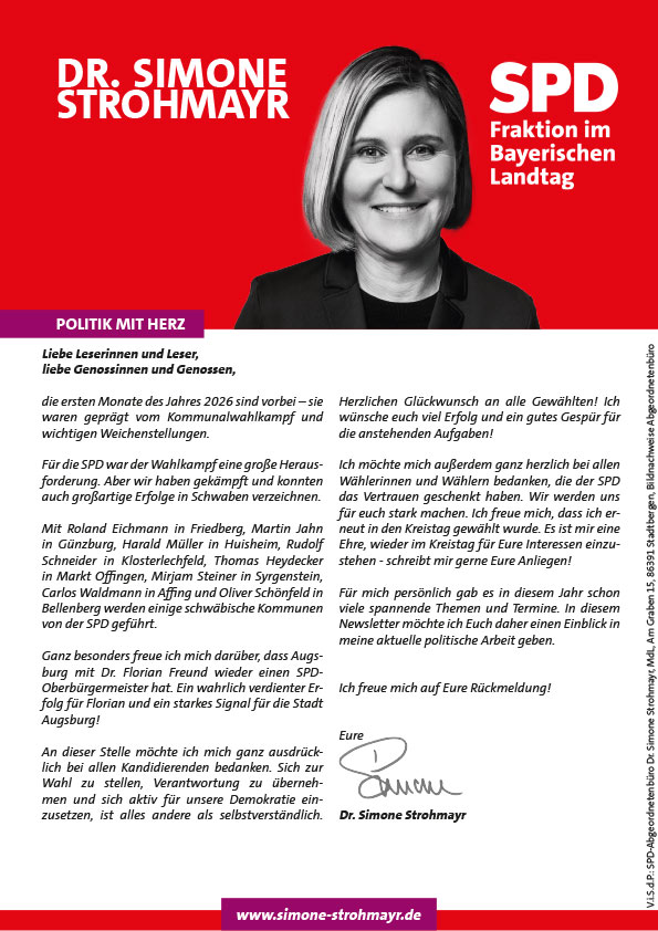 Simone Strohmayr Newsletter – Ausgabe 2-2024, Dezember 2024